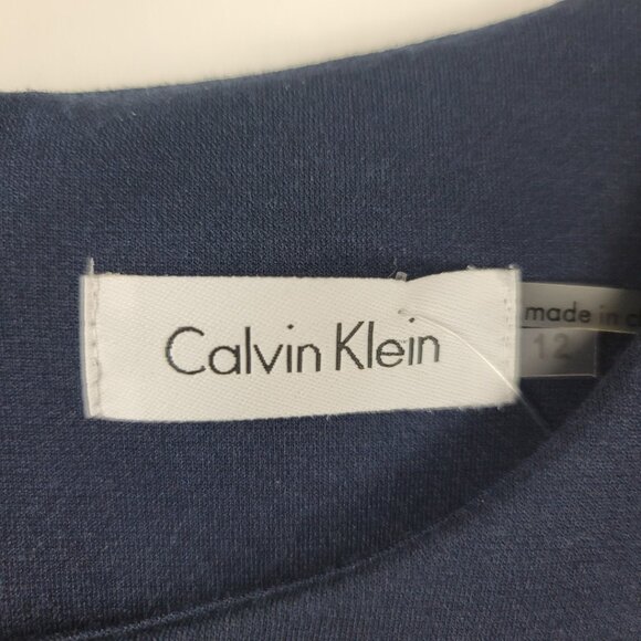 Calvin Klein Navy Chevron Stripes Sheath Dress - Picture 6 of 7